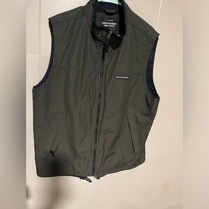 Vintage Y2K Abercrombie & Fitch Men's Olive Vest